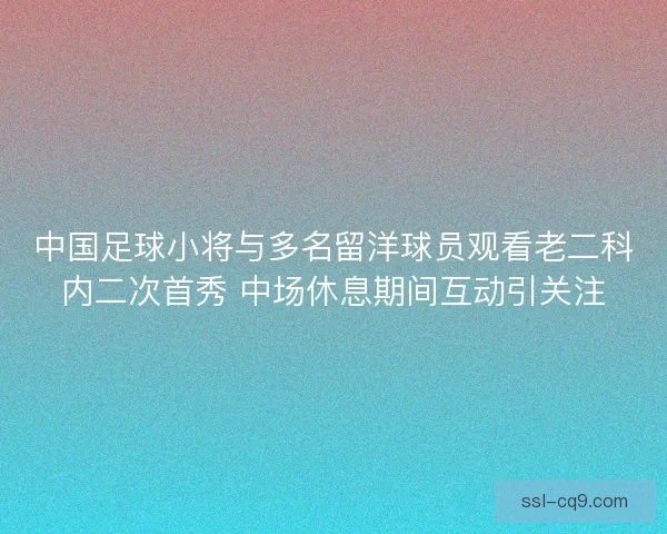 中国足球小将与多名留洋球员观看老二科内二次首秀 中场休息期间互动引关注