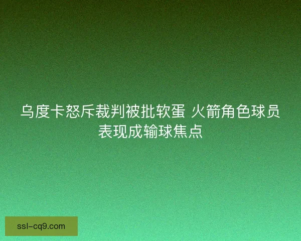 乌度卡怒斥裁判被批软蛋 火箭角色球员表现成输球焦点