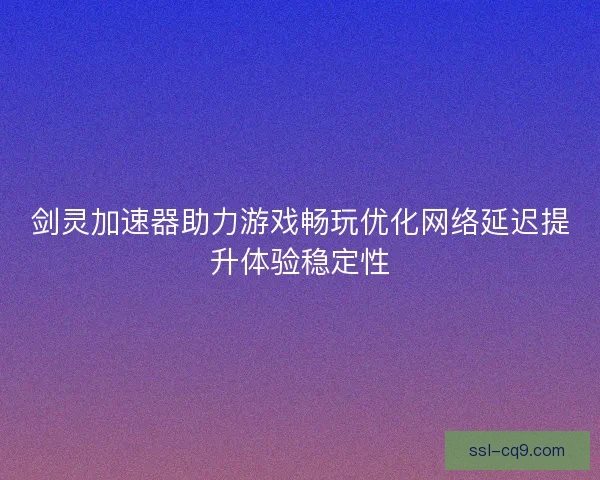 剑灵加速器助力游戏畅玩优化网络延迟提升体验稳定性